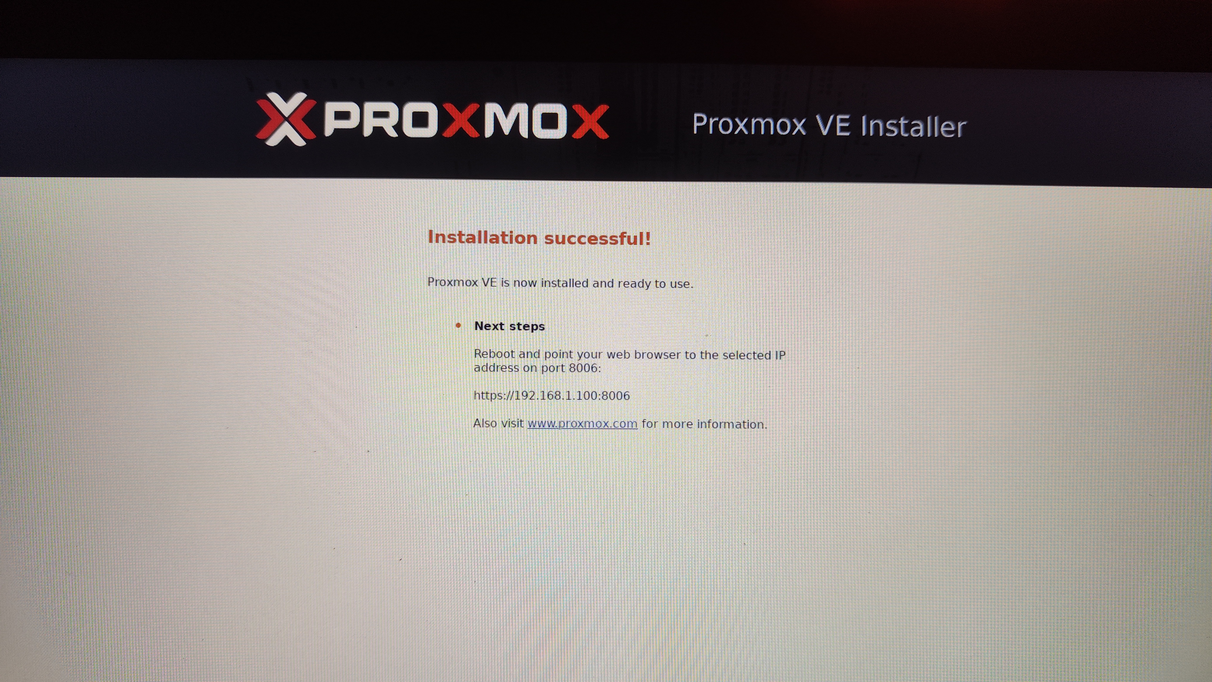Instalación exitosa